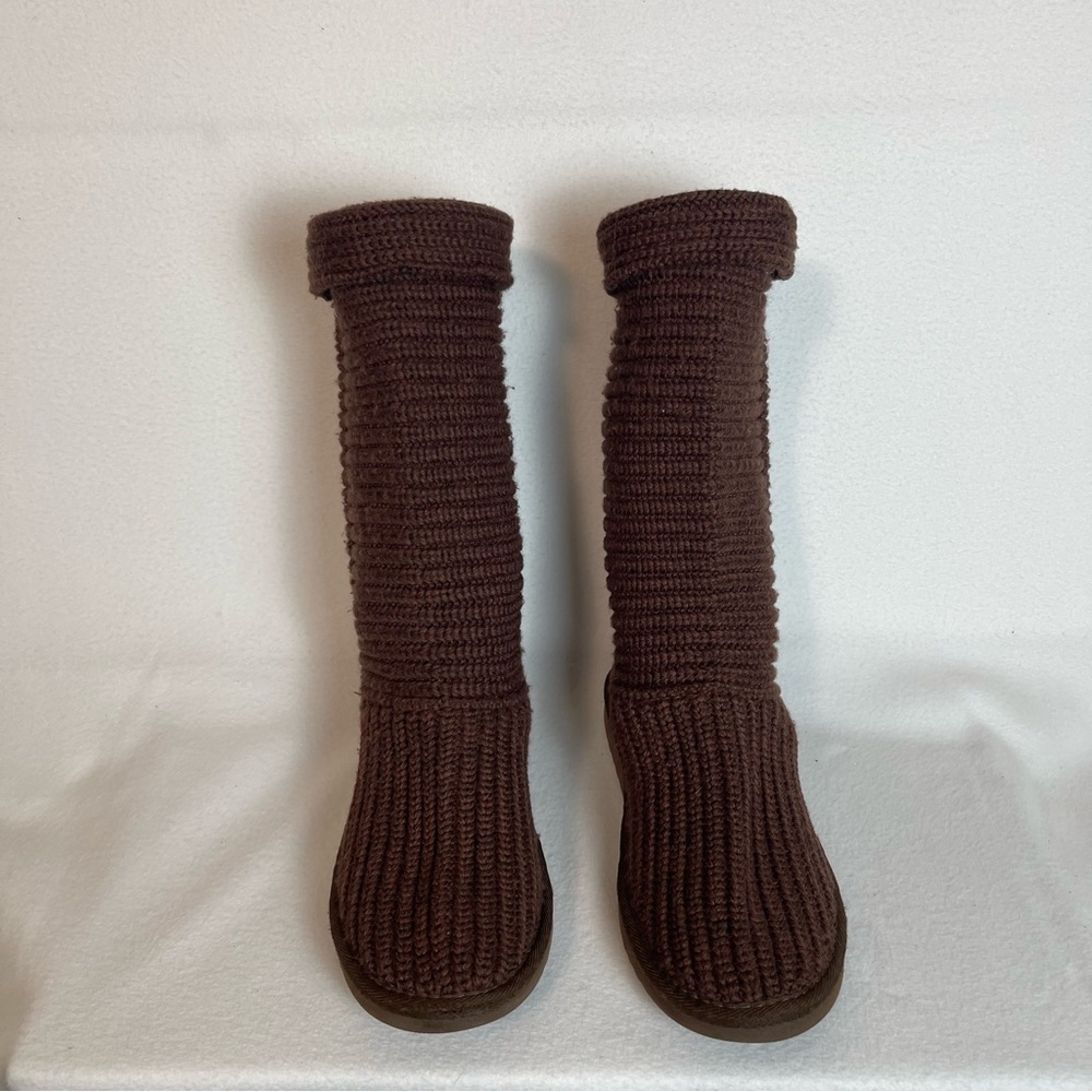 UGG Brown Knit Boots sweater‎ warm comfy size 6 women’s